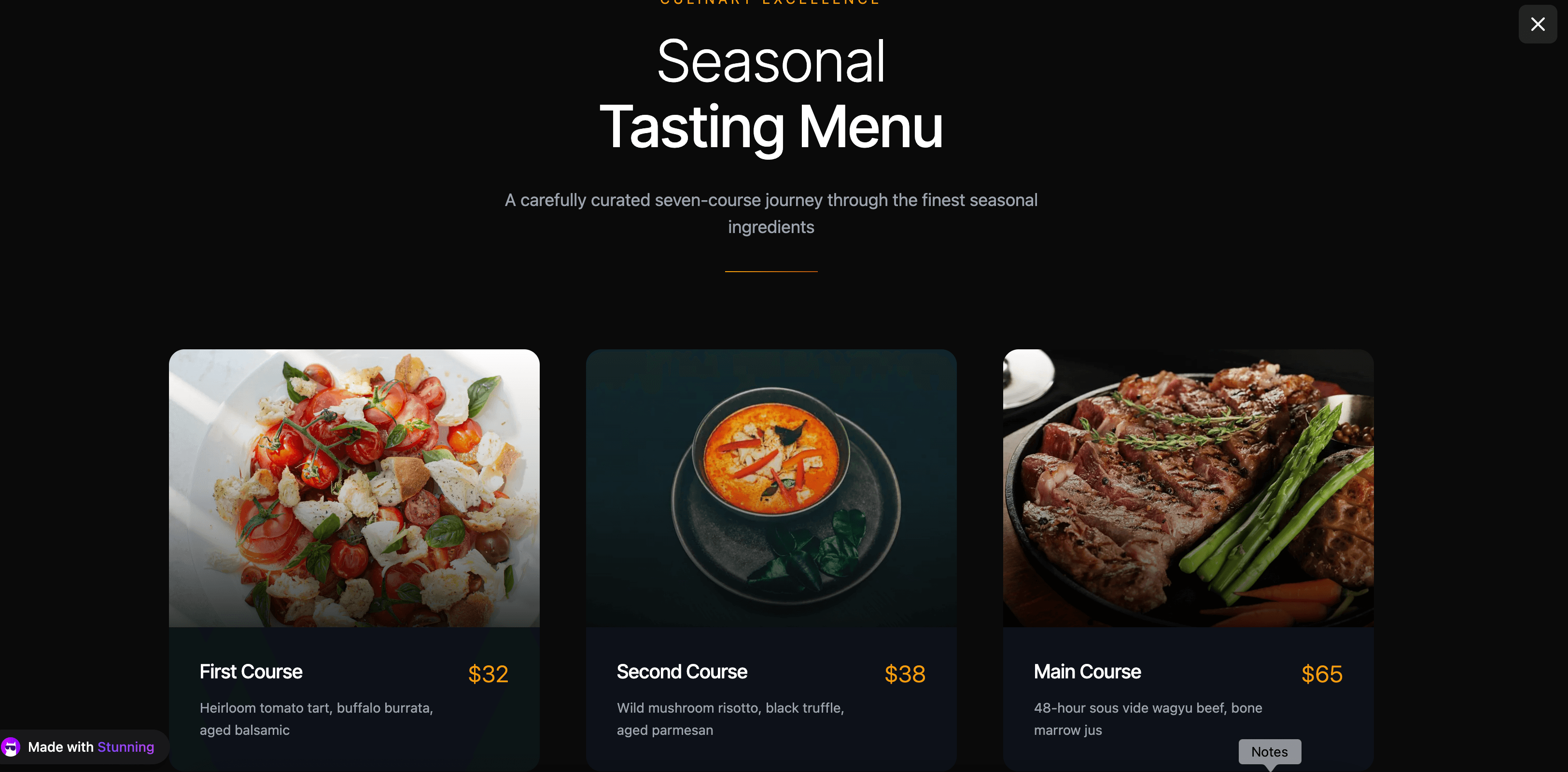 Restaurant Menu Display Preview