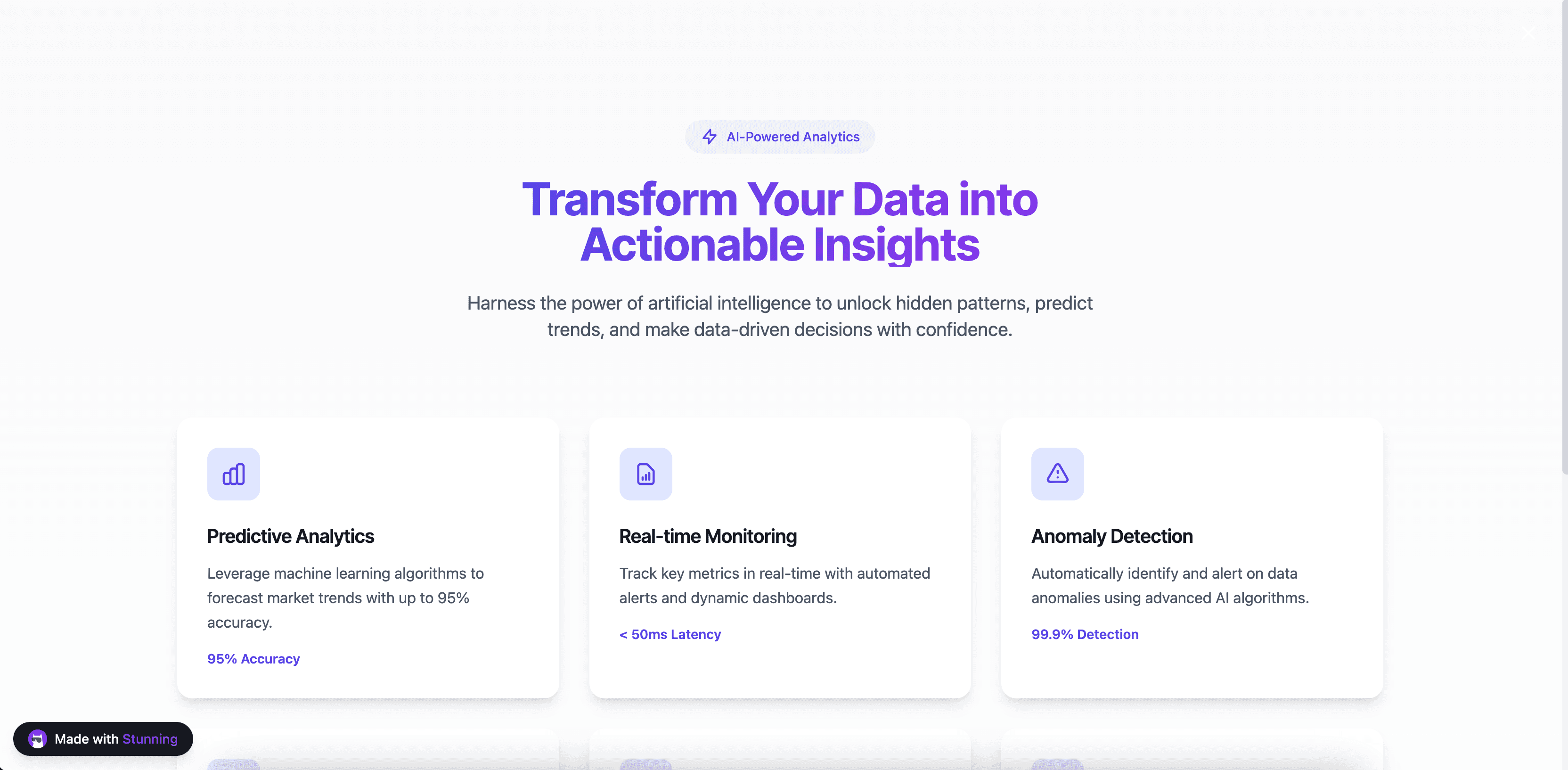 SaaS Features Grid Preview